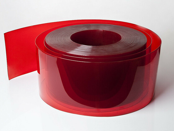 Měkčený PVC pás Standard transparentní červená 300/3 mm