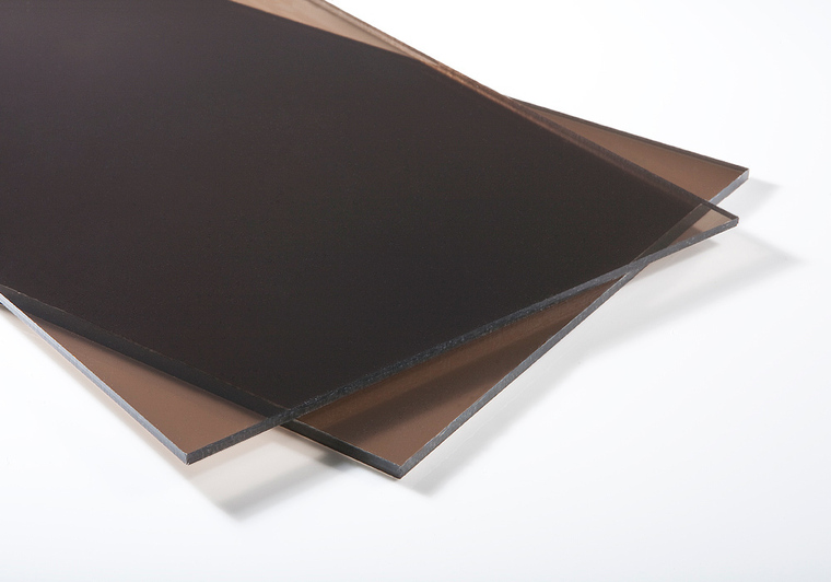 Plný polykarbonát bronz 10 mm s UV 2050 x 740 mm
